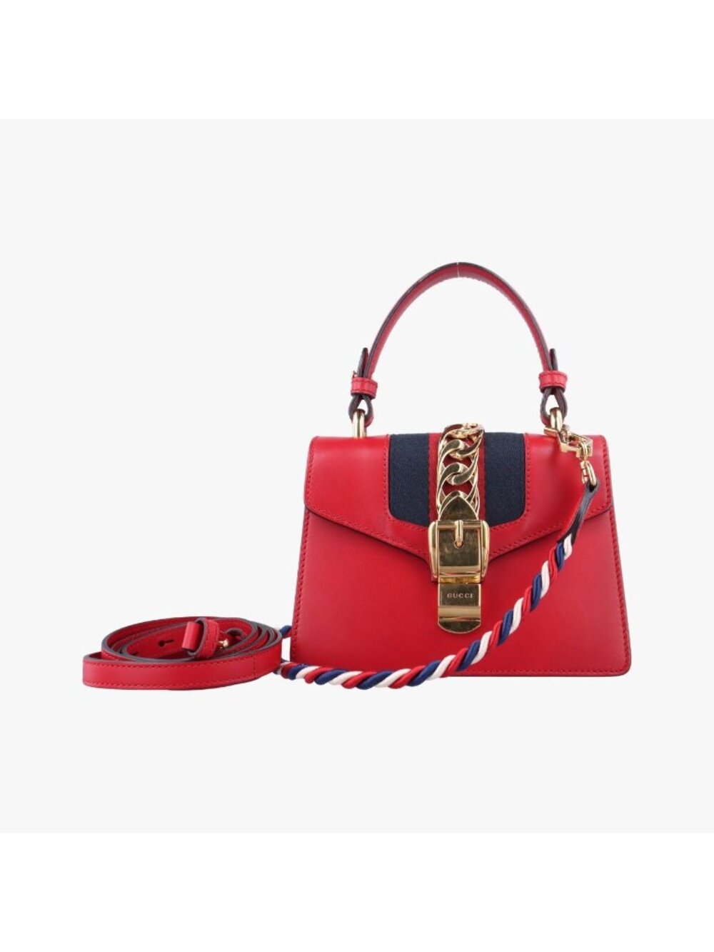 Gucci Sylvie Red Leather Shoulder Bag